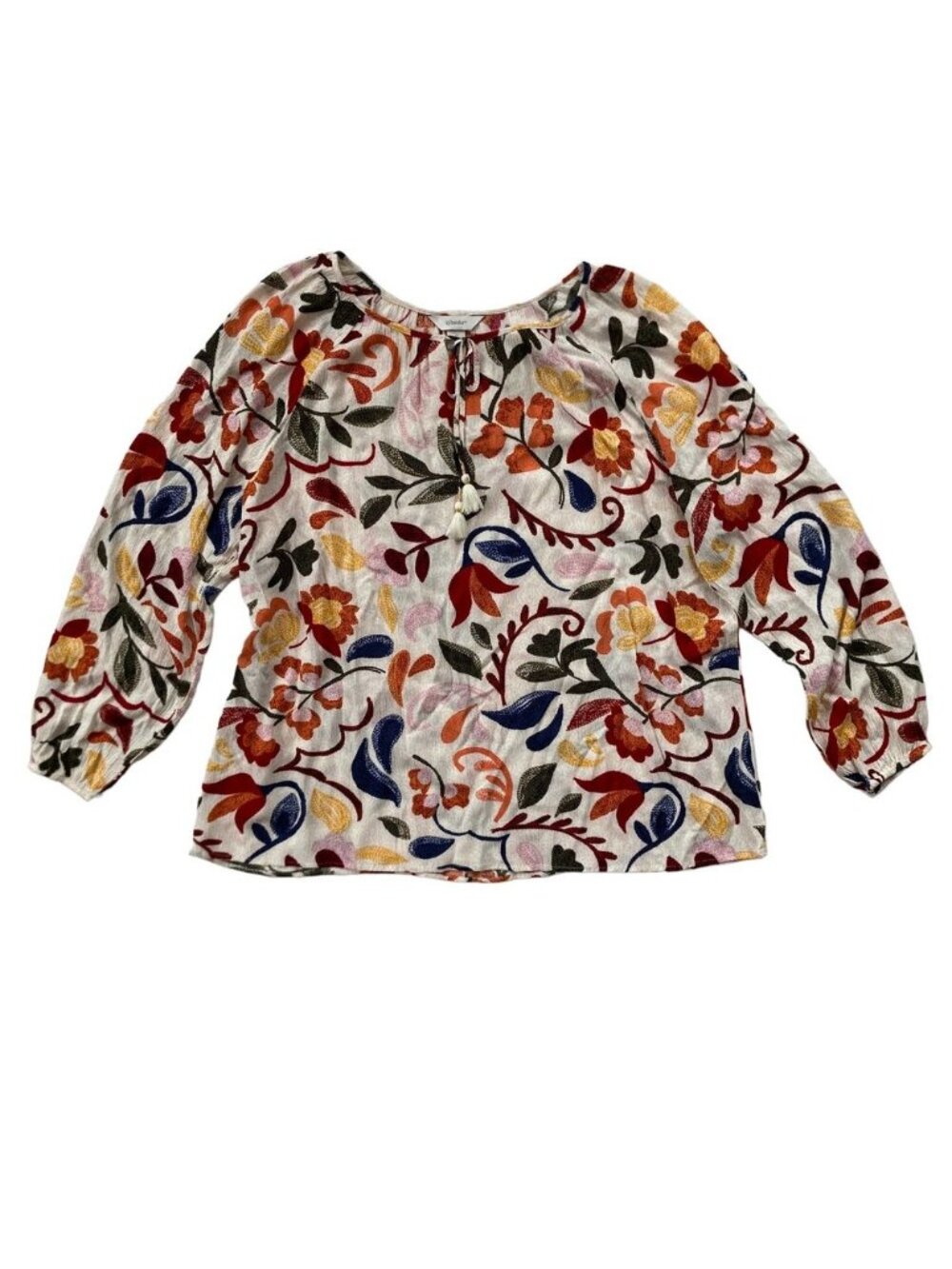 Boho Floral Print Swing Blouse